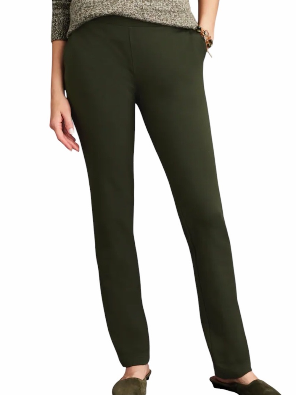 J. Jill  Pure Jill Affinity French Terry Slim Leg Pull On Pants in Deep Olive MP